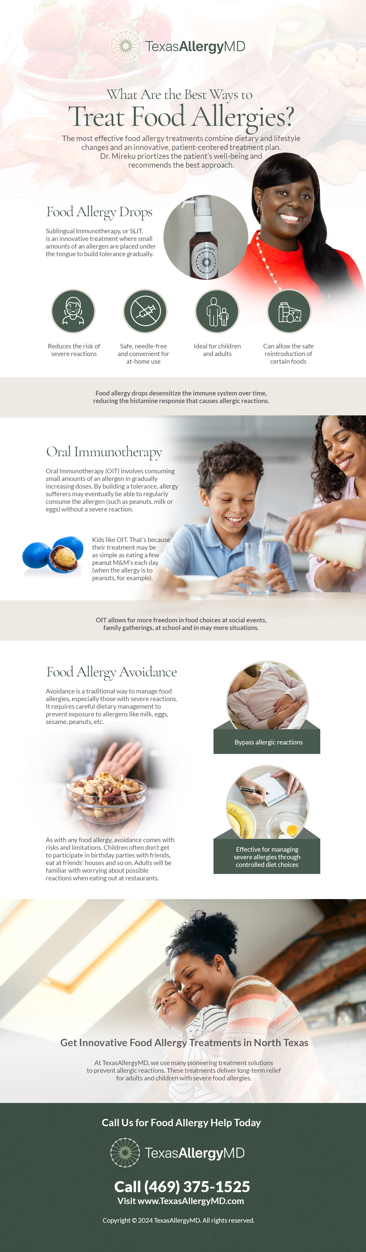 North Texas common food allergies infographic.
